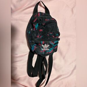 Adidas Black and Teal Mini Backpack
